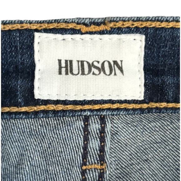Hudson Womens Amelia Cuffed Knee Short Size 26 Denim Bermuda Jean Short Raw Hem - Picture 9 of 10